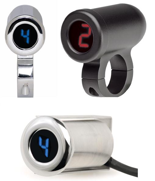 Dakota Digital PGR-1125 PGR-1000 Series Programmable Gear Indicator - 1 1/4in. Handlebar Mount - Chrome/Blue