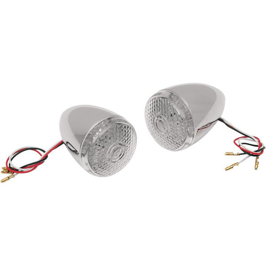 Drag Specialties 2020-0278 Rear Deuce-Style DOT-approved LED Turn Signal Kit - Red LED - Clear lens