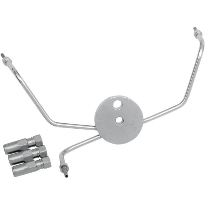 Magnum 393004 Build Your Own Brake Line - Chrome Brake Tee for Touring Models - Stainless Steel