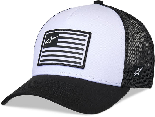 Alpinestars Flag Snapback Hat (One Size Fits Most, White/Black)