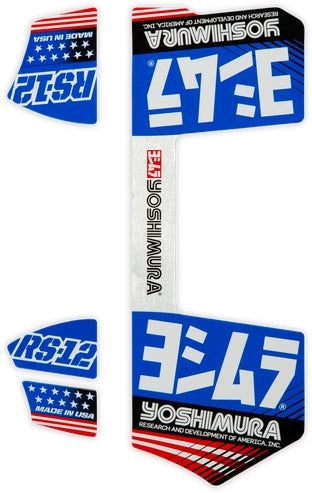 Yoshimura RS12-NB013 RS-12 Muffler Decal Set - Blue