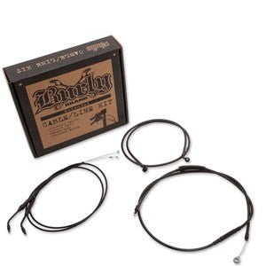 Burly Brand B30-1272 Extended Cable/Brake Line Kit for 8in. Ape Handlebars - Black