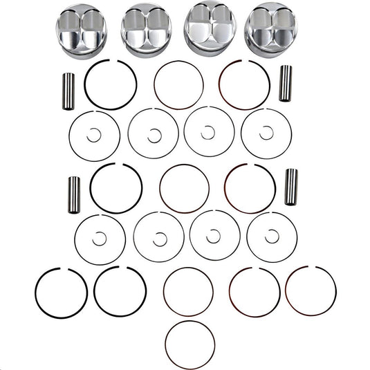 J.E. Pistons 149299 Round Piston Kit - 1.00mm Oversize to 74.00mm, 13.0:1 Compression