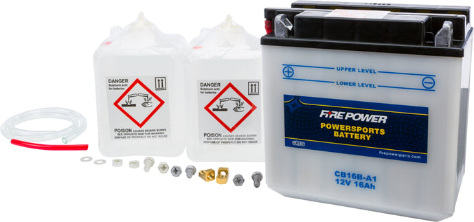 Fire Power CB16B-A1 Conventional 12V Heavy Duty Battery With Acid Pack