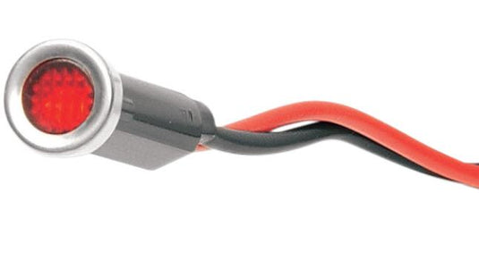 Drag Specialties 2212-0111 Snap-In Indicator Light - Red Indicator - Stainless Bezel