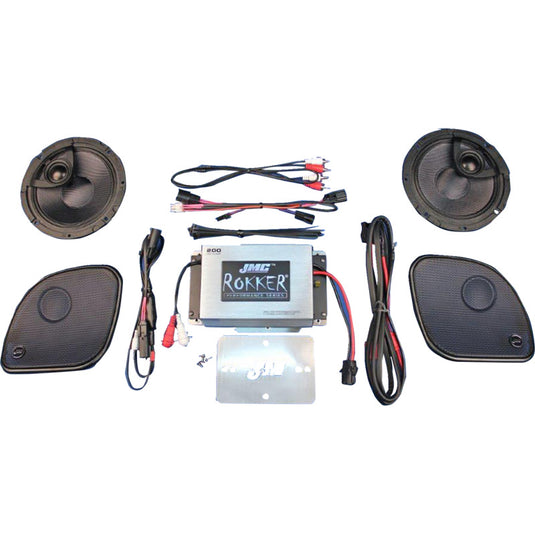 J&M RKT6-200HR15 Rokker Stage-6 200W 2-Channel Programmable Amplifier/ Speaker Kit