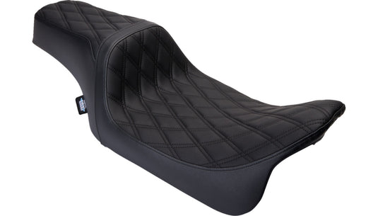 Drag Specialties 0801-1483 Performance Predator 1-Up Seat - Double Diamond - Black Thread