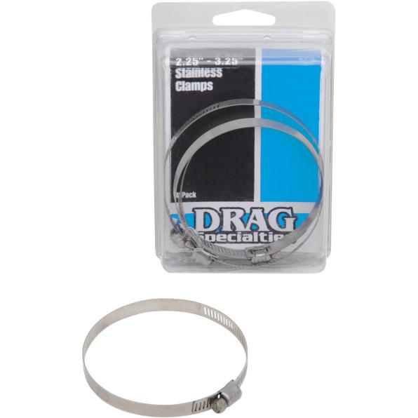 Drag Specialties 1861-0673 Stainless Steel Worm Clamps - 2.25in.-3.25in. Diameter