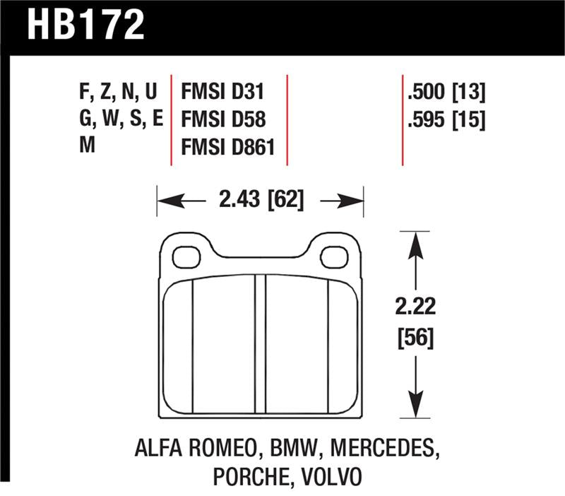 Load image into Gallery viewer, Hawk Performance HB172F.595 HAWK HPS Brake Pad Sets

