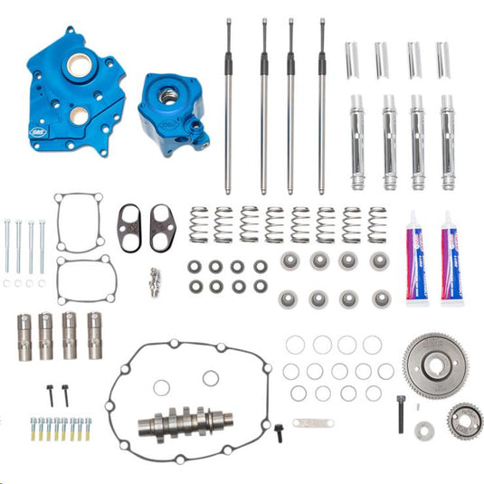 S&S Cycle 310-1083A Gear Drive Camchest Kit for M-Eight - Chrome Pushrod Tubes with 550 Cam