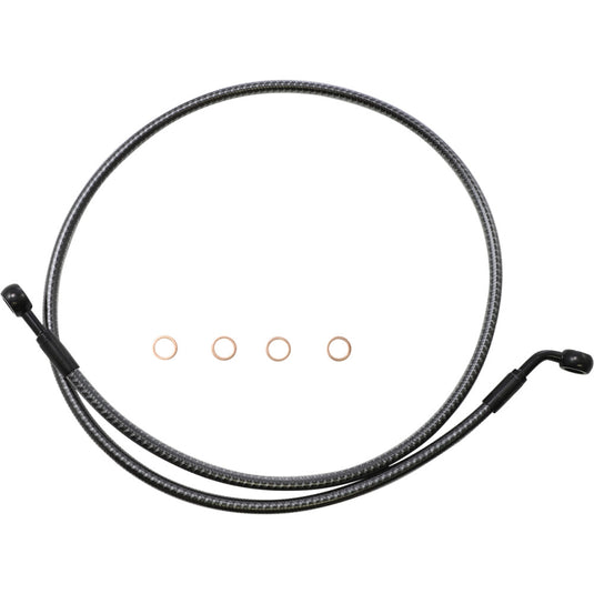 Magnum 76744SW Karbonfibr E-Z Align Single Disc Front Brake Line - 180deg. Top Angle - 44in