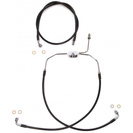 Magnum SBC1304-25 Black Coated XR Stainless Front Brakeline Kit - 25in. Upper Brake Length