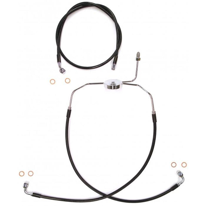 Magnum SBC1304-27 Black Coated XR Stainless Front Brakeline Kit - 27in. Upper Brake Length