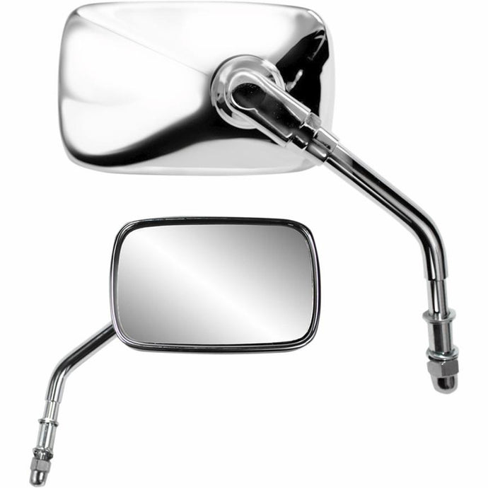 Parts Unlimited 0640-0959 Billet Chrome Mirror - Rectangular - 5in. Stem