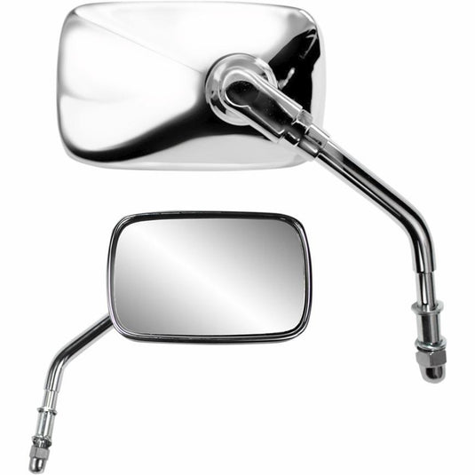 Parts Unlimited 0640-0959 Billet Chrome Mirror - Rectangular - 5in. Stem