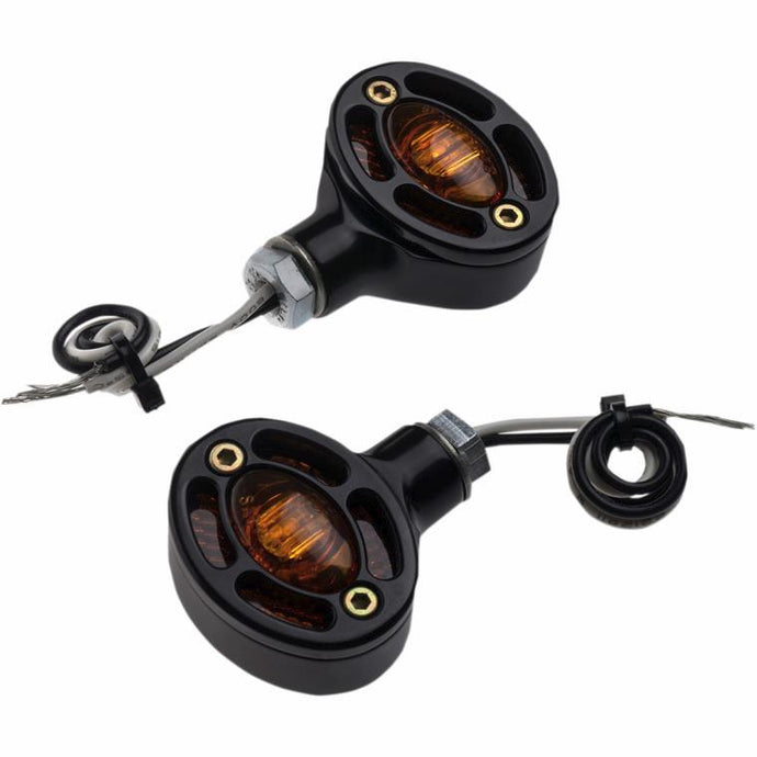Joker Machine 05-250-AB Omega LED Turn Signals - Black/Amber Lens