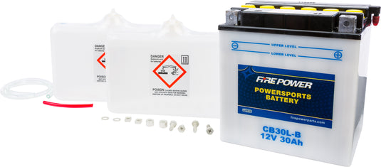 Fire Power CB30L-B Conventional 12V Heavy Duty Battery With Acid Pack