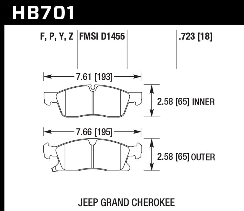 Load image into Gallery viewer, Hawk Performance HB701Y.723 HAWK LTS Brake Pads
