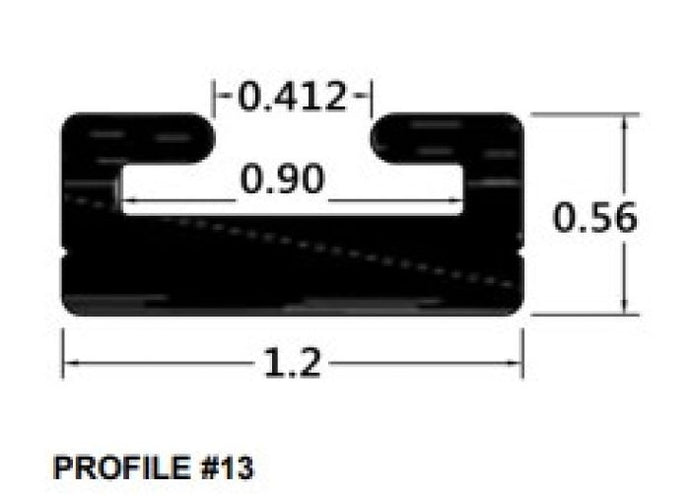 Spi 613-41-80 Slide Profile 13 - Black - 41.5in.