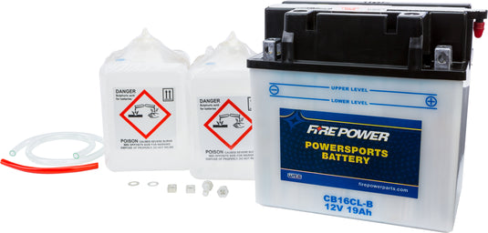 Fire Power CB16CL-B Conventional 12V Heavy Duty Battery With Acid Pack