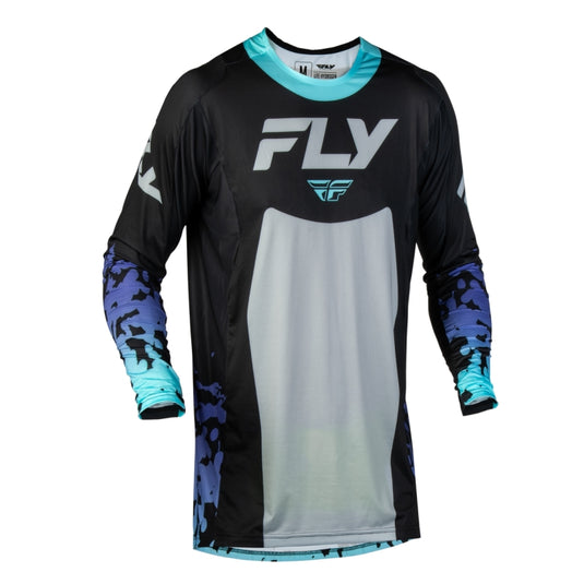 Fly Racing Lite Flake Youth Jersey (X-Large, Black/Gray/Multi)