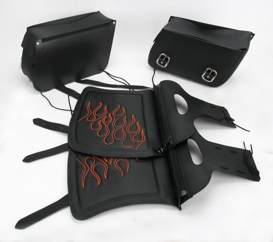 Saddlemen X021-05-0416 Highway Tattoo Saddlebag - Orange - 13in.L x 6in.W x 9 1/2in.H