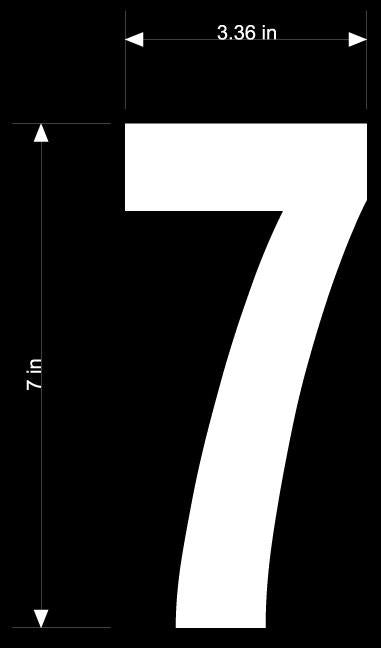 Dirt Digits XT73W-7 Extreme Digits Competition Stick-On 7in. White Number - 7