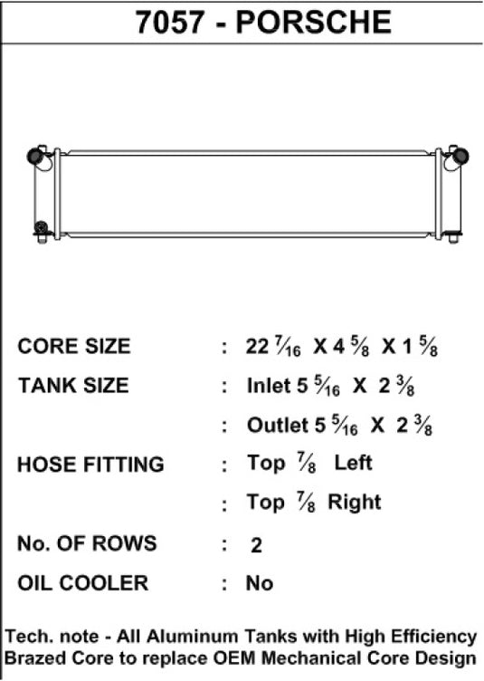 Csf 7057 CSF Radiators - Aluminum
