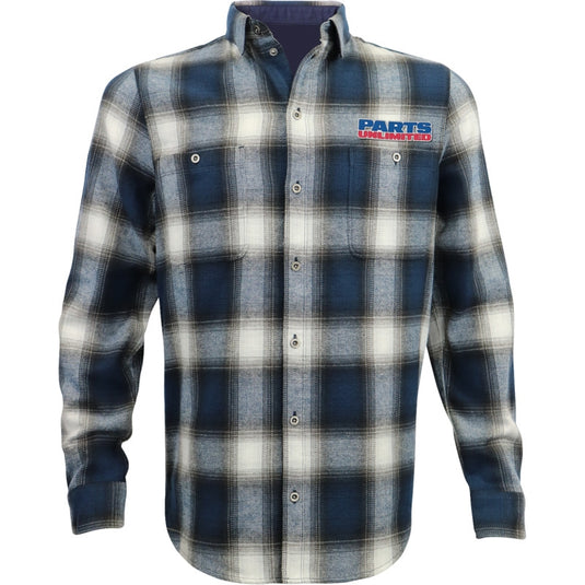 Throttle Threads Parts Unlimited Flannel Shirt (XXX-Large, Blue/Black)