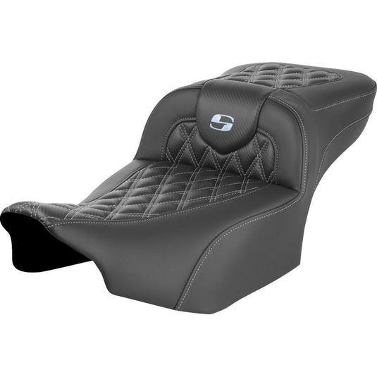 Saddlemen 823-07-20705 Extended Reach Roadsofa CF Seat without Drivers Backrest - Silver Stitching