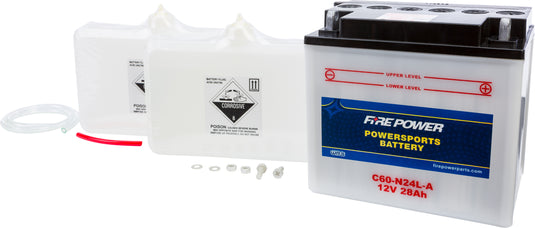 Fire Power C60-N24L-A Conventional 12V Heavy Duty Battery With Acid Pack