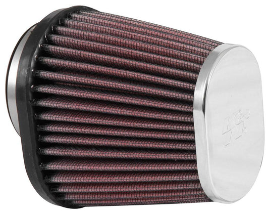 K&N Engineering RC-2890 Universal Oval Air Filter - Chrome End Cap