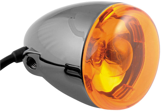 Chris Products 8500A-BN Duece-Style Turn Signal Lamps - Front - Dual Filament - Amber Lens - Black