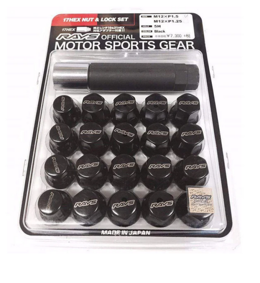 Rays W1712125B RAY Hex Lug Nuts & Lock