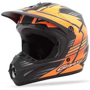 G-Max GM46.2 Race Youth Helmet Flat Black/Hi-Viz Orange Black