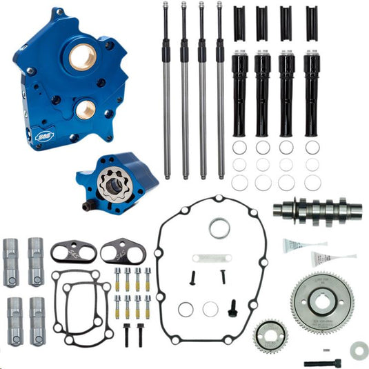 S&S Cycle 310-1010A Gear Drive Camchest Kit for M-Eight -  Gloss Black Pushrod Tubes with 475 Cam