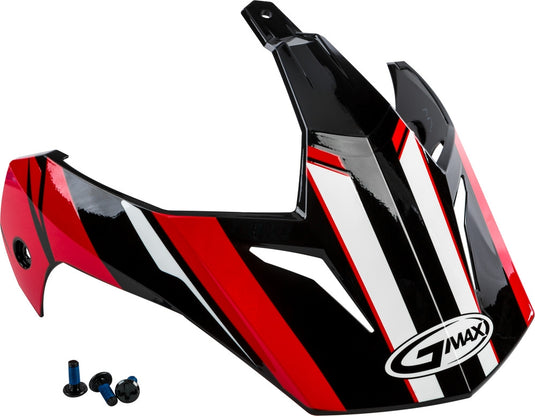 G-Max Visor with Screws for GM-11/S Helmets - Vertical Black/Red