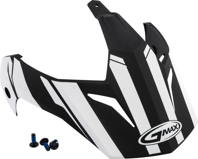 G-Max Visor with Screws for GM-11/S Helmets - Vertical Matte Black/White