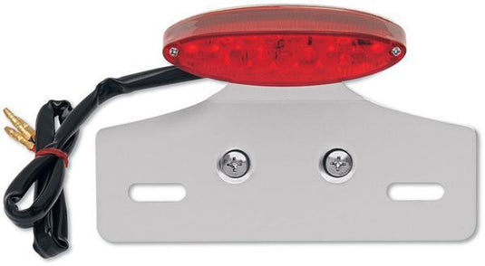 Drag Specialties 2010-0387 Mini LED Cat Eye Taillight with License Plate Mount - Red Lens with Clear LED
