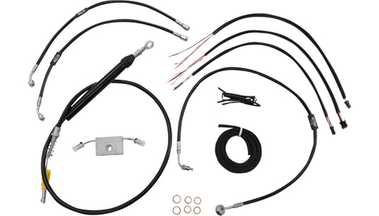 La Choppers LA-8157KT2-13B Complete Handlebar Cable/Brake & Clutch Line/Wire Kit - Black Vinyl