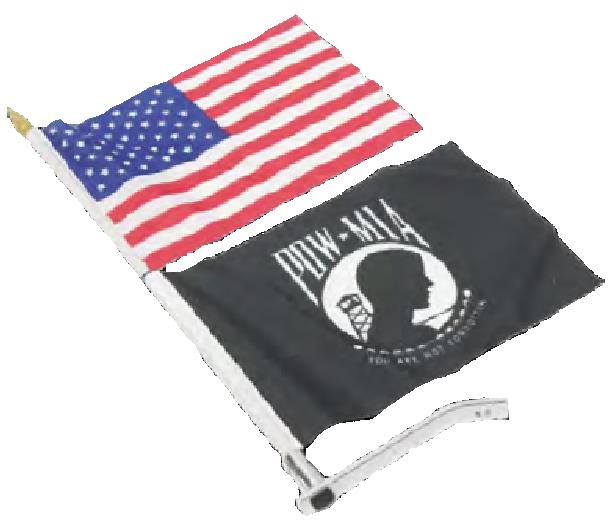 Harddrive 77-014 USA /POW-MIA Flags with Trunk Tab Mount