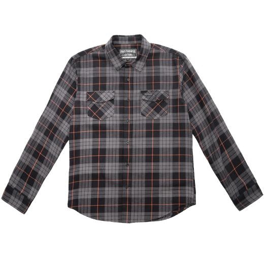 Load image into Gallery viewer, Fasthouse Saturday Night Special Flannel (Small, Black/Charcoal)
