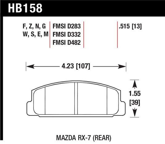 Hawk Performance HB158F.515 HAWK HPS Brake Pad Sets