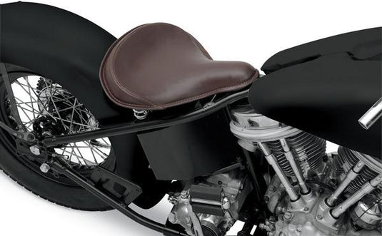 Drag Specialties 0806-0049 Large Spring Solo Seat - Brown Leather with Perimeter Stitched