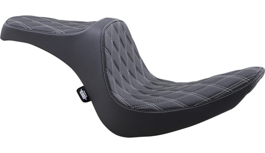 Drag Specialties 0802-1439 Predator III Seat - Double Diamond - Silver Thread