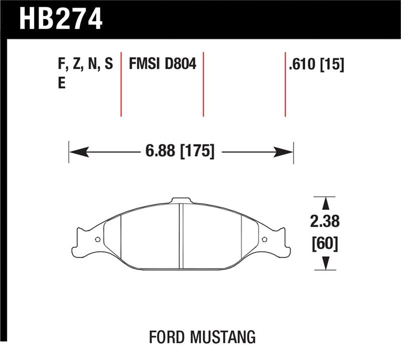 Load image into Gallery viewer, Hawk Performance HB274F.610 HAWK HPS Brake Pad Sets
