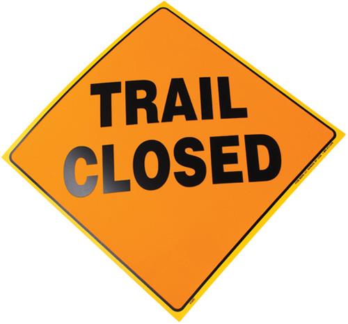 Voss 416 TC YR 12x12in. Reflective Trail Sign - Trail Closed (Yellow/Black)