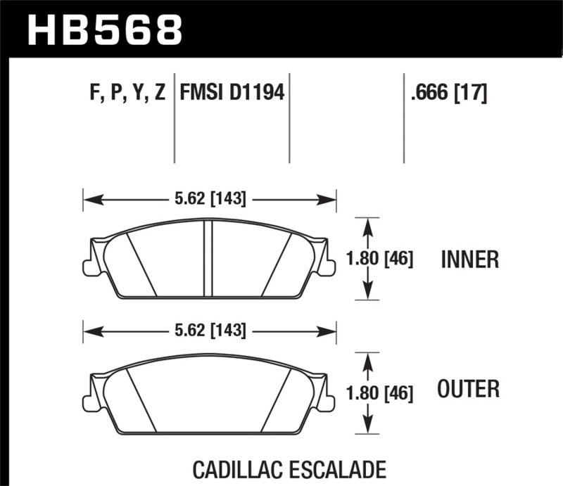 Load image into Gallery viewer, Hawk Performance HB568Y.666 HAWK LTS Brake Pads
