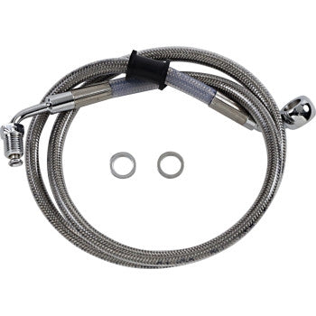 Drag Specialties 1741-5817 Extended Stainless Steel Front Brake Line Kit - Clear Coated - 33-1/4in.