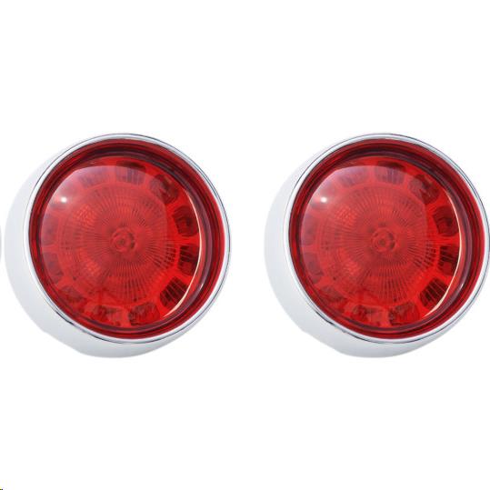 Custom Dynamics PB-BB-R-1156CR Probeam Bullet Bezel LED Turn Signal Inserts for Models with 1156 Contact Bases - Chrome/Red Lens